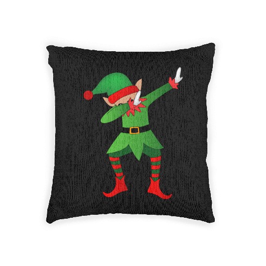 Funny Dabbing Christmas Elf Woven Pillows Santa's Helper D