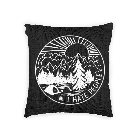 I-hate-People Woven Pillows