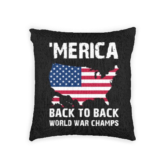 merica back to back soccer Woven Pillows