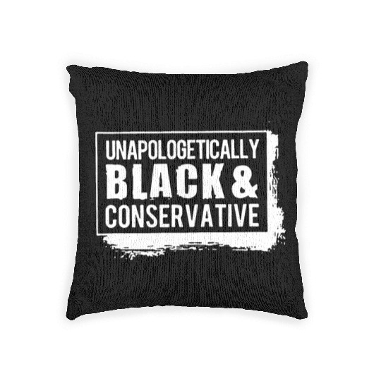 unapologetically black and conservative hipster Woven Pillows