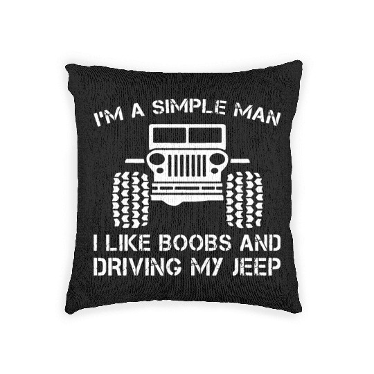 I am a simple man jeep Woven Pillows