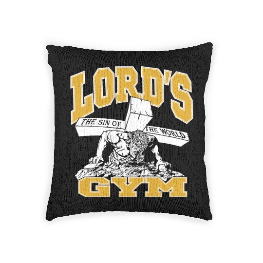 cool graphic art yellow Gym Woven Pillows