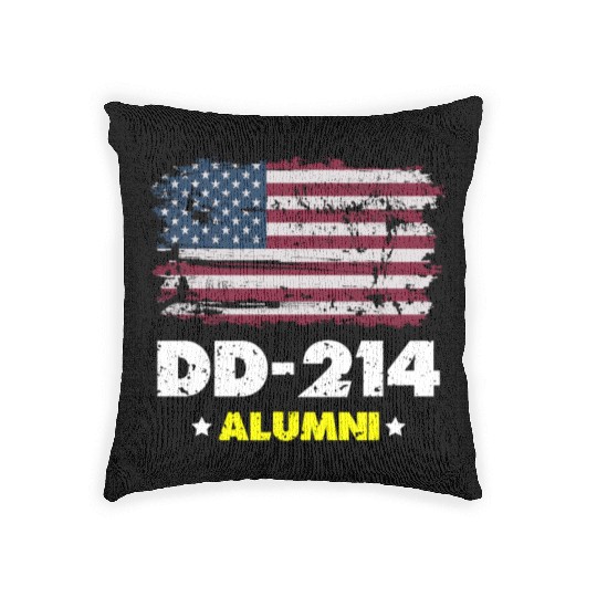 DD-214 Us Armed Forces Alumni American Flag Woven Pillows
