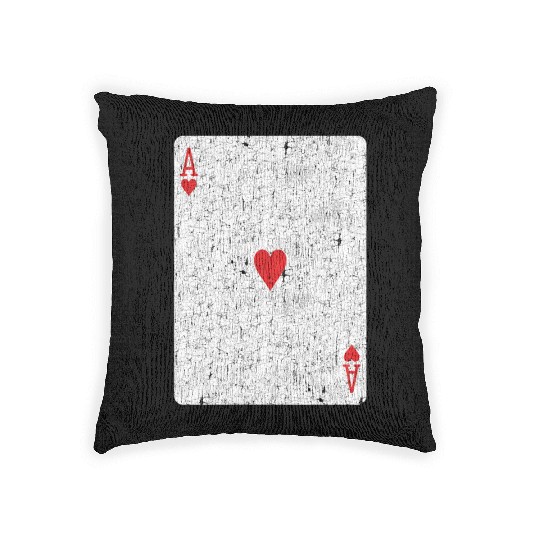 ace of hearts playing card Woven Pillows