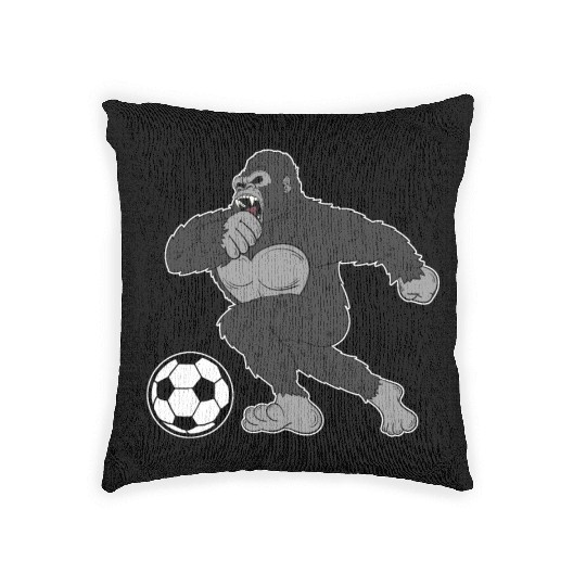 Gorilla Mokey Ape Soccer Player Gift & Present Woven Pillows