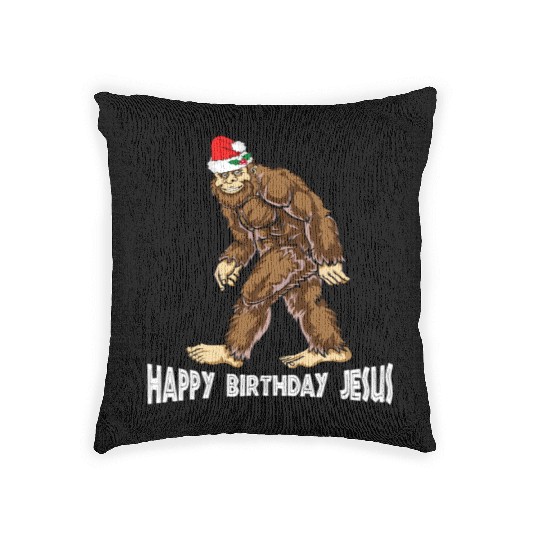 Bigfoot Christmas Woven Pillows Boys Kids Youth Women Men