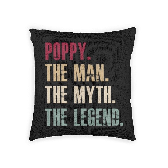 Poppy the man the myth the legend Woven Pillows