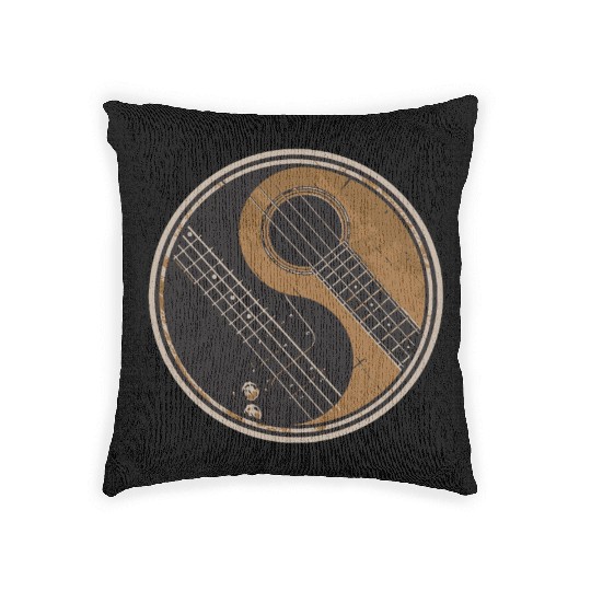 Guitar Ying Yang Gift Guitar Player Woven Pillows