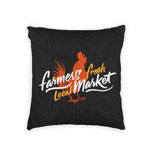 Rooster Farmers Market Woven Pillows