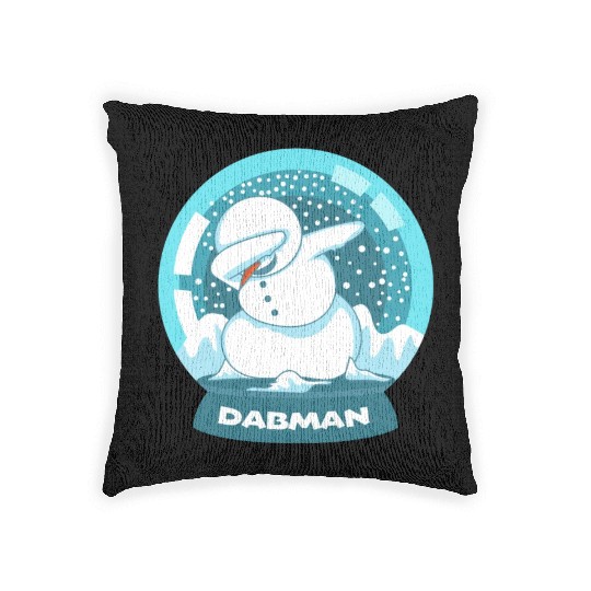 Dab Dabbing Snowman Dancing Snow Globe Christmas Woven Pillows