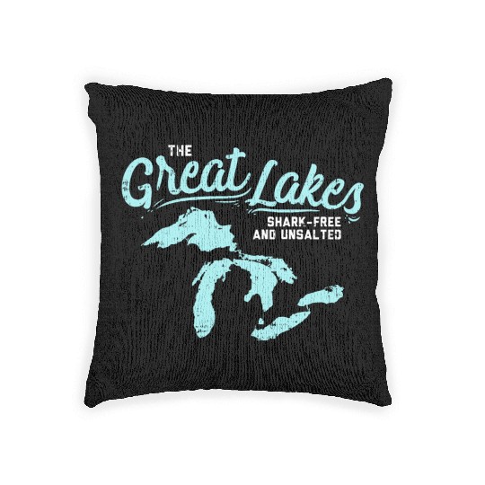 Lake The Great Lakes Silhouette USA Border Gift Woven Pillows