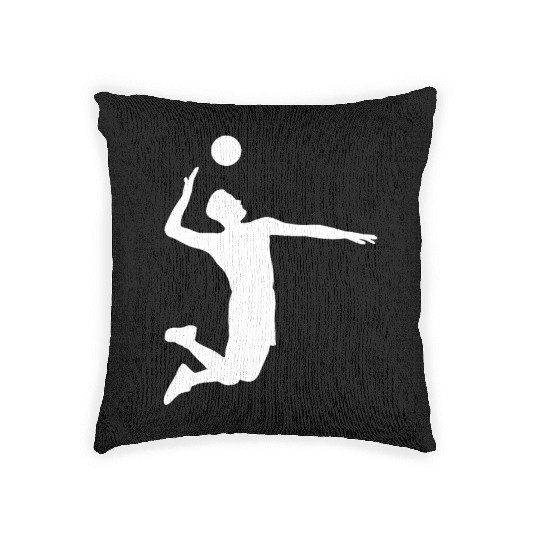 Men Volleyball Spike Shadow Woven Pillows Gift Ideas
