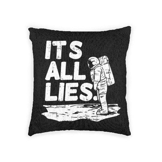 Moon Landing Conspiracy Theory Illuminati Gift Woven Pillows
