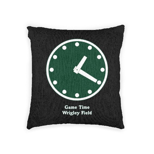 WRIGLEY FIELD SCOREBARD CLOCK IS CHICAGO CUBS GAME Woven Pillows