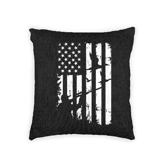 USA Duck Hunting American Hunters Hunt Gifts Woven Pillows