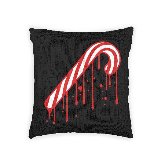 drop graffiti melt stamp candy cane tasty candy su Woven Pillows