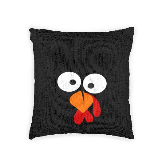 Turkey Face Thanksgiving Woven Pillows