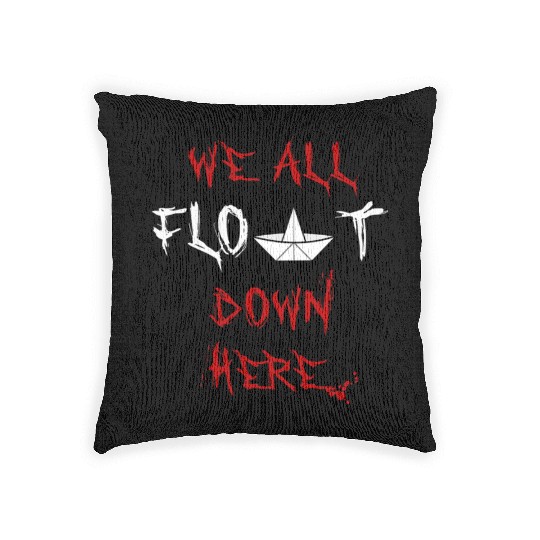 Stephen we all float down here movie scene baloon Woven Pillows