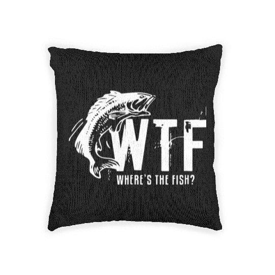 wtf where is the fish fishing tattoo Woven Pillows
