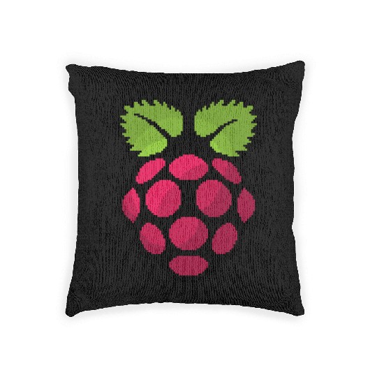 Raspberry Pi Pixel Logo Woven Pillows
