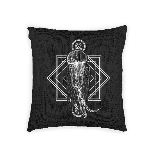Jellyfish geometric Signs Symbols Cool Art Woven Pillows
