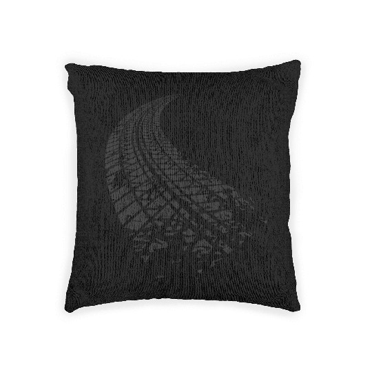 Dirty tire tracks fading into the horizon Woven Pillows
