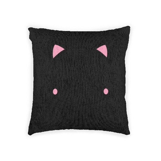 Cute Kawaii Cat Face Japanese Anime Woven Pillows
