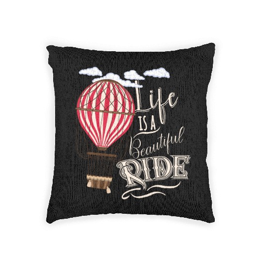 Retro Balloonist Hot Air Balloon Optimism Optimist Woven Pillows