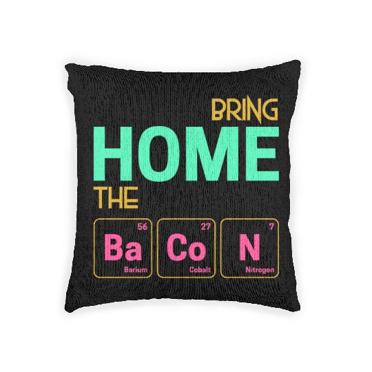 Bring home the Bacon as elements Woven Pillows