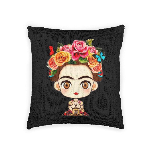 FRIDA KAHLO woman Woven Pillows
