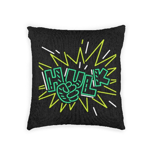 Neon Hulk Woven Pillows By Marvel Design By Humans----PD