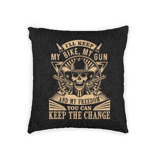 Bike Gun freedom keep change life Woven Pillows