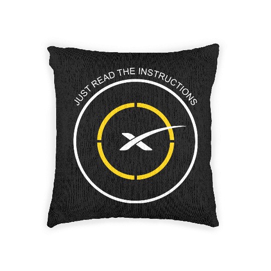Read The Instructions SpaceX Droneship Elon Musk Woven Pillows