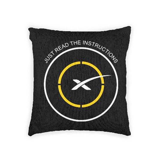 Read The Instructions SpaceX Droneship Elon Musk Woven Pillows