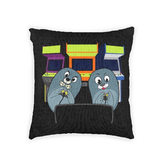 sea lion Seal Video Game gift Woven Pillows