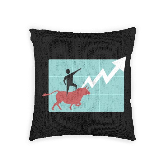 Bull market bear market trading stock gift money Woven Pillows