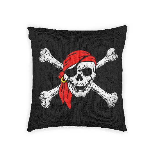 Pirate Skull Crossbones Woven Pillows