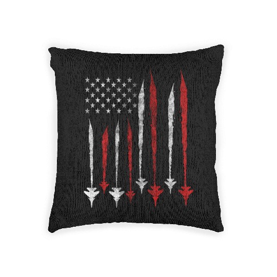 US F35 Fighter Jet Aviation USA Gift Woven Pillows