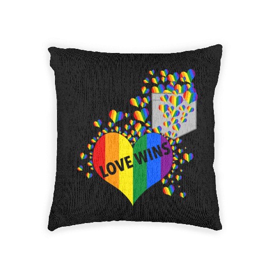 Love Wins Pride LGBTQ Community Pride Month Woven Pillows