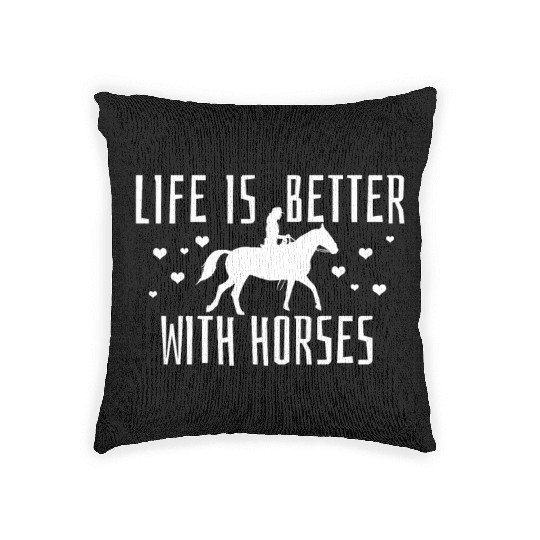 Horseback Horse Equestrian Woven Pillows
