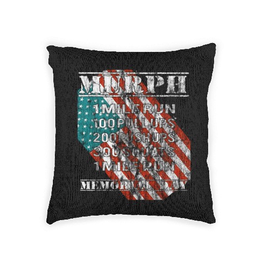 2019 Murph Challenge Memorial Day WOD Workout Gym Woven Pillows