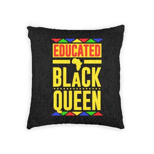Educated Black Queen Woven Pillows