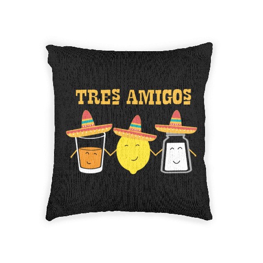 Tequila and friends, salt and lemon makes it Woven Pillows
