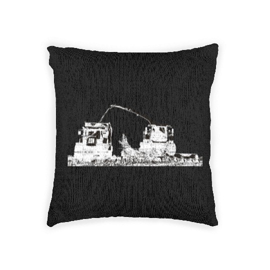 Corn chopper chopping corn maize farmer Woven Pillows