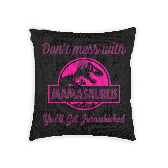 Mamasaurus Rex Dinosaur autism Womens Mother's Day Woven Pillows