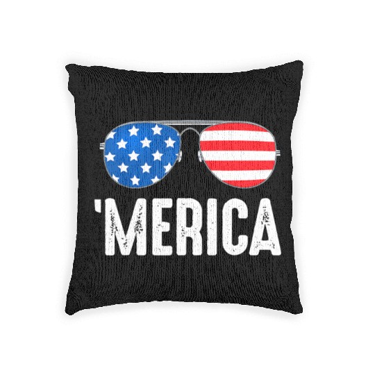 4th of July Merica Woven Pillows USA American Pride