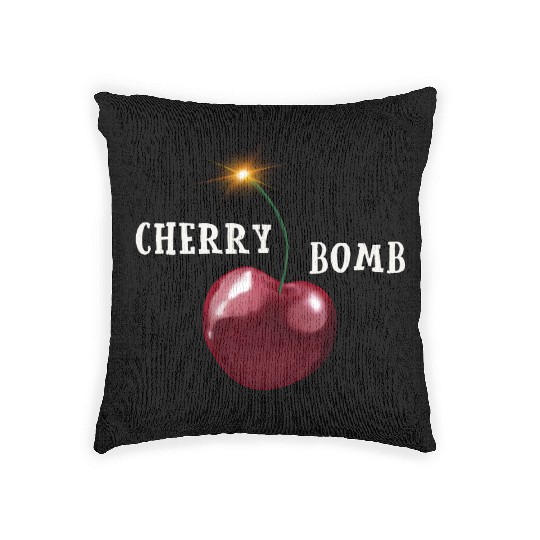 Cherry bomb big Woven Pillows