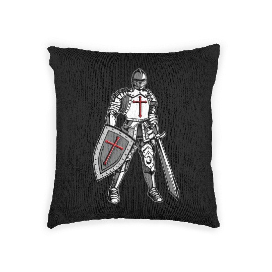 Knights Templar Crusader Cross Armor Woven Pillows