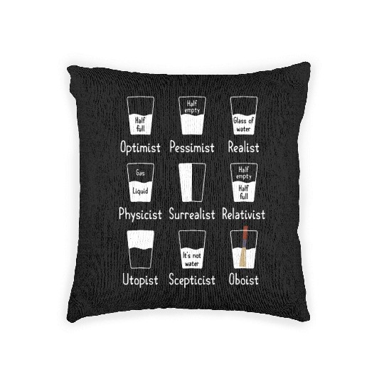 Oboe Water Orchestra Musician Oboist optimist Woven Pillows