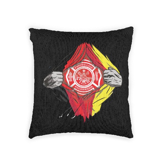 German Volunteer Fire Brigade Firefighter Woven Pillows